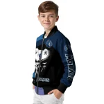 minnesota timberwolves edgy mask midnight blue black bomber jacket best selling