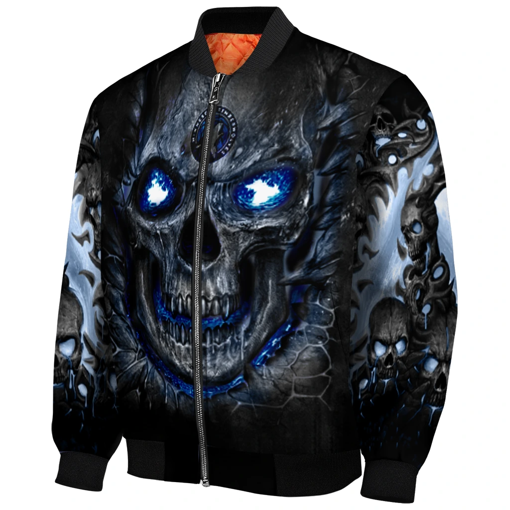 minnesota timberwolves inferno skull midnight blue black bomber jacket fashion forward minnesota timberwolves inferno skull midnight blue black bomber jacket fashion forward