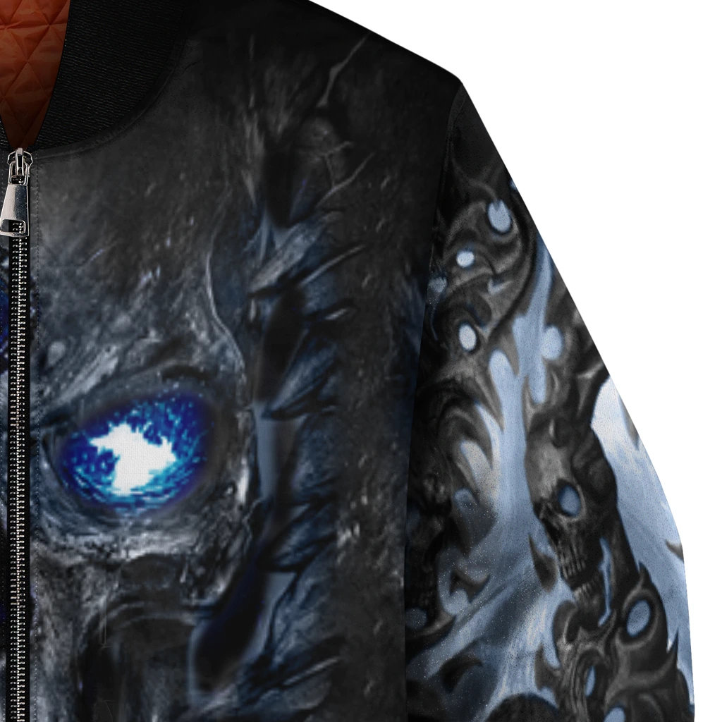 minnesota timberwolves inferno skull midnight blue black bomber jacket premium grade minnesota timberwolves inferno skull midnight blue black bomber jacket premium grade
