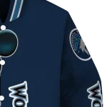 minnesota timberwolves mickey mouse midnight blue varsity jacket best selling