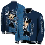 minnesota timberwolves minnie mouse midnight blue varsity jacket best selling