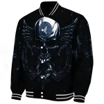 minnesota timberwolves skull bite midnight blue black varsity jacket best selling