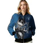 minnesota timberwolves spooky grin midnight blue bomber jacket best selling