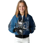 minnesota timberwolves spooky grin midnight blue bomber jacket best selling