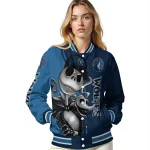 minnesota timberwolves spooky grin midnight blue varsity jacket best selling