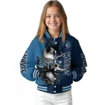 minnesota timberwolves spooky grin midnight blue varsity jacket best selling