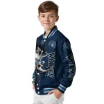 minnesota timberwolves spooky grin midnight blue varsity jacket best selling