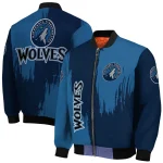 minnesota timberwolves urban mark midnight blue bomber jacket best selling