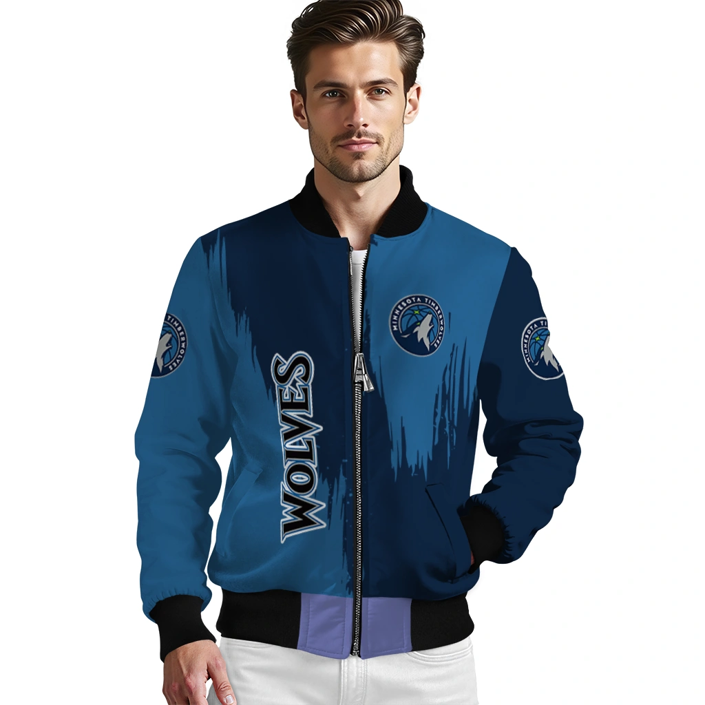 minnesota timberwolves urban mark midnight blue bomber jacket high quality minnesota timberwolves urban mark midnight blue bomber jacket high quality