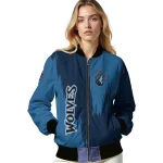 minnesota timberwolves urban mark midnight blue bomber jacket best selling