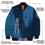 minnesota timberwolves urban mark midnight blue bomber jacket best selling