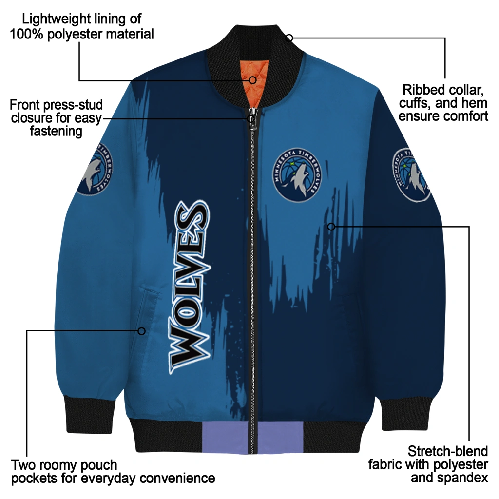 minnesota timberwolves urban mark midnight blue bomber jacket new arrival minnesota timberwolves urban mark midnight blue bomber jacket new arrival