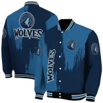 minnesota timberwolves urban mark midnight blue varsity jacket best selling