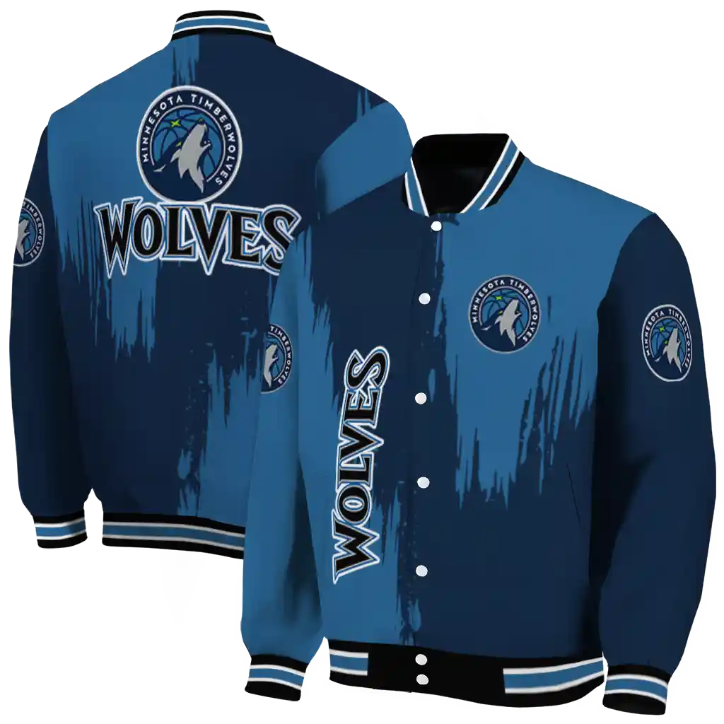 minnesota timberwolves urban mark midnight blue varsity jacket fashion forward minnesota timberwolves urban mark midnight blue varsity jacket fashion forward