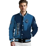 minnesota timberwolves urban mark midnight blue varsity jacket best selling