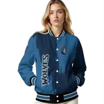 minnesota timberwolves urban mark midnight blue varsity jacket best selling