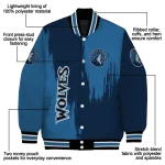 minnesota timberwolves urban mark midnight blue varsity jacket best selling