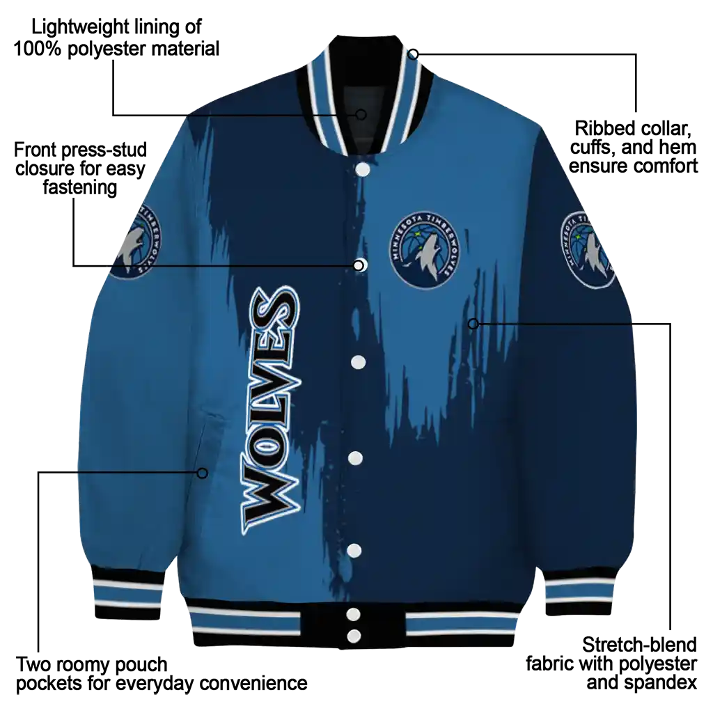 minnesota timberwolves urban mark midnight blue varsity jacket new arrival minnesota timberwolves urban mark midnight blue varsity jacket new arrival