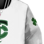 minnesota twins four leaf icon white green varsity jacket best selling