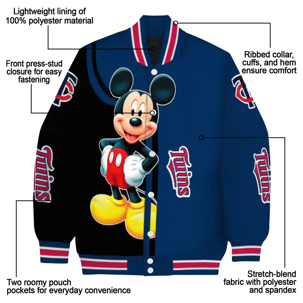 minnesota twins mickey mouse navy varsity jacket new arrival minnesota twins mickey mouse navy varsity jacket new arrival