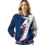 minnesota twins ripped bolt navy white varsity jacket best selling