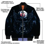 minnesota twins skull bite navy black bomber jacket best selling