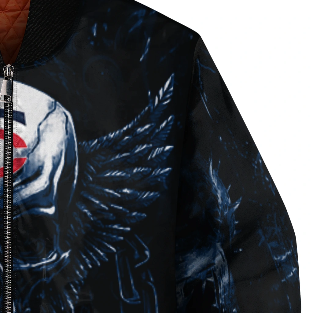 minnesota twins skull bite navy black bomber jacket premium grade minnesota twins skull bite navy black bomber jacket premium grade