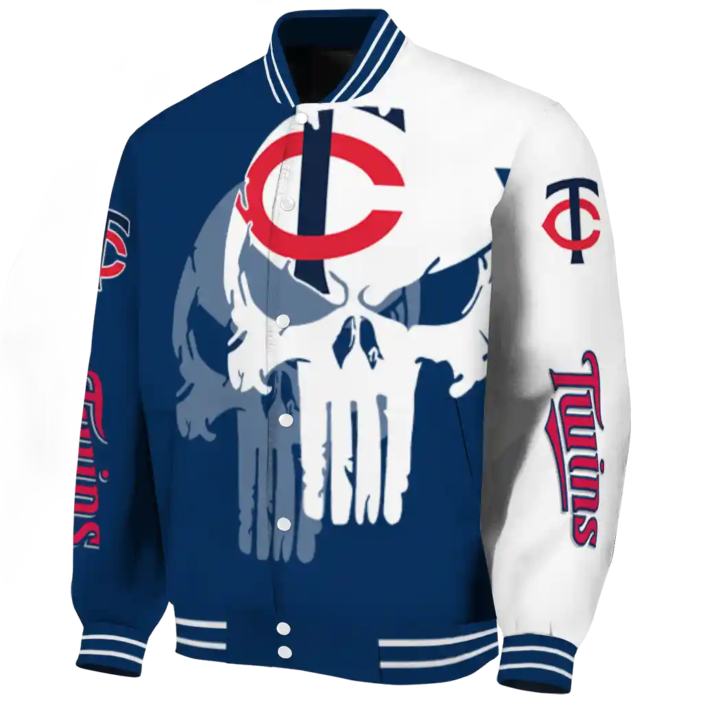 minnesota twins skull outline navy white varsity jacket best selling minnesota twins skull outline navy white varsity jacket best selling