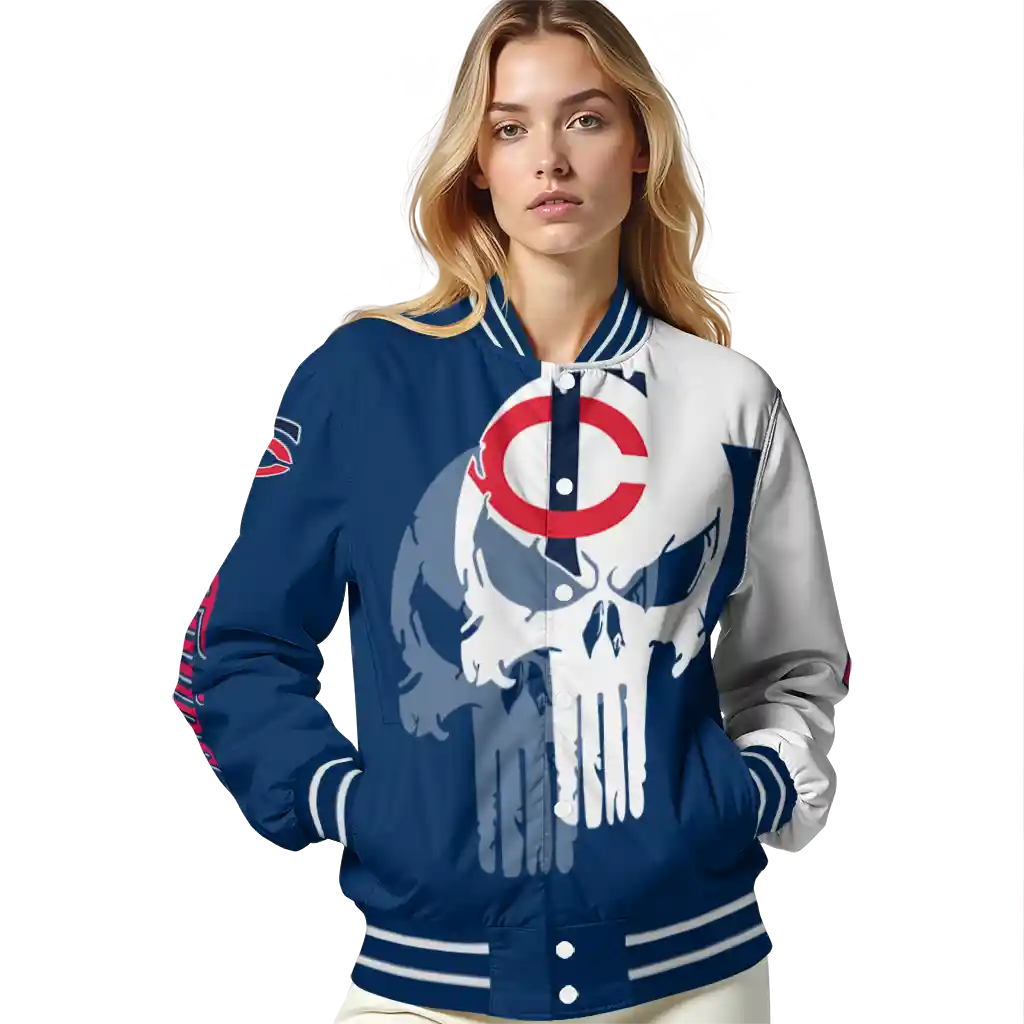 minnesota twins skull outline navy white varsity jacket latest model minnesota twins skull outline navy white varsity jacket latest model