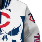 minnesota twins skull outline navy white varsity jacket best selling