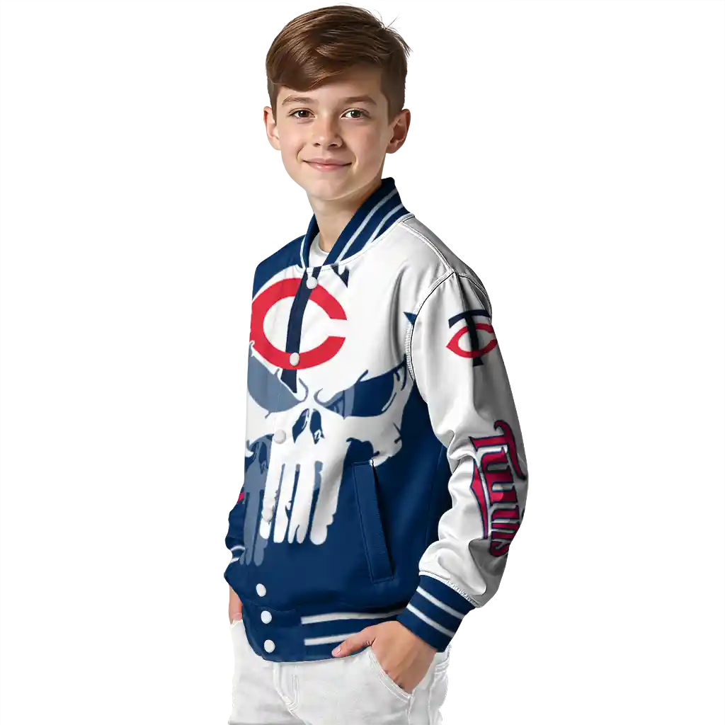 minnesota twins skull outline navy white varsity jacket trendy minnesota twins skull outline navy white varsity jacket trendy