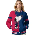 minnesota twins snoopy attitude navy varsity jacket best selling