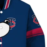 minnesota twins snoopy attitude navy varsity jacket best selling