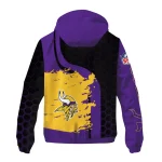 minnesota vikings hexagon paint purple black windbreaker jacket best selling