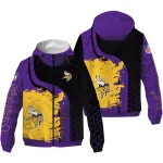 minnesota vikings hexagon paint purple black windbreaker jacket best selling