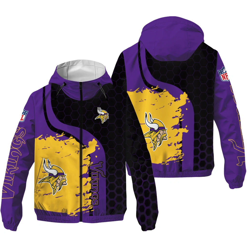 minnesota vikings hexagon paint purple black windbreaker jacket high quality minnesota vikings hexagon paint purple black windbreaker jacket high quality