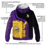 minnesota vikings hexagon paint purple black windbreaker jacket best selling