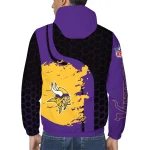 minnesota vikings hexagon paint purple black windbreaker jacket best selling