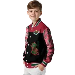 minnesota wild fire skull red black varsity jacket best selling
