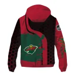 minnesota wild hex grid texture red black windbreaker jacket best selling