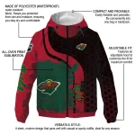 minnesota wild hex grid texture red black windbreaker jacket best selling