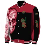 minnesota wild intricate skull red black varsity jacket best selling