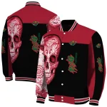 minnesota wild intricate skull red black varsity jacket best selling