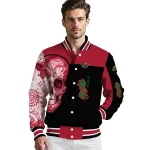 minnesota wild intricate skull red black varsity jacket best selling