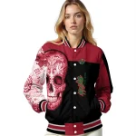 minnesota wild intricate skull red black varsity jacket best selling