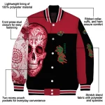 minnesota wild intricate skull red black varsity jacket best selling