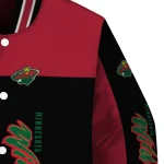 minnesota wild intricate skull red black varsity jacket best selling