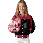 minnesota wild intricate skull red black varsity jacket best selling