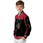 minnesota wild intricate skull red black varsity jacket best selling