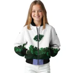 minnesota wild lucky clovers white green bomber jacket best selling